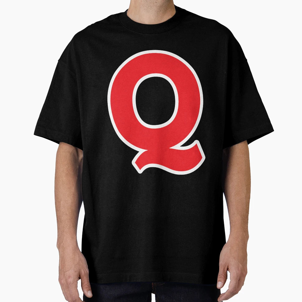 Q Initial Letter Q Red And White T-Shirt - Minimalist Print for Adults - T-Shirt, Sweatshirt, Hoodie