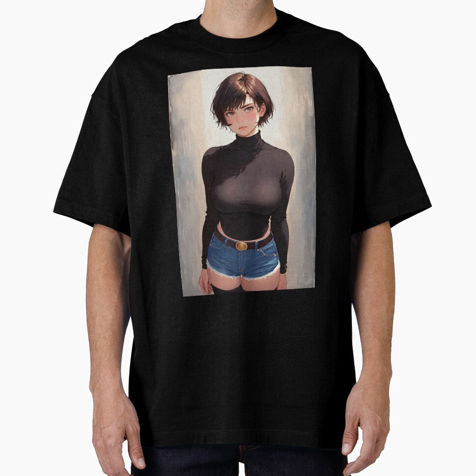 Anime girl with short hair by guardagris - Adult & Kids T-Shirts, Sweatshirts & Hoodies apparel design preview 1