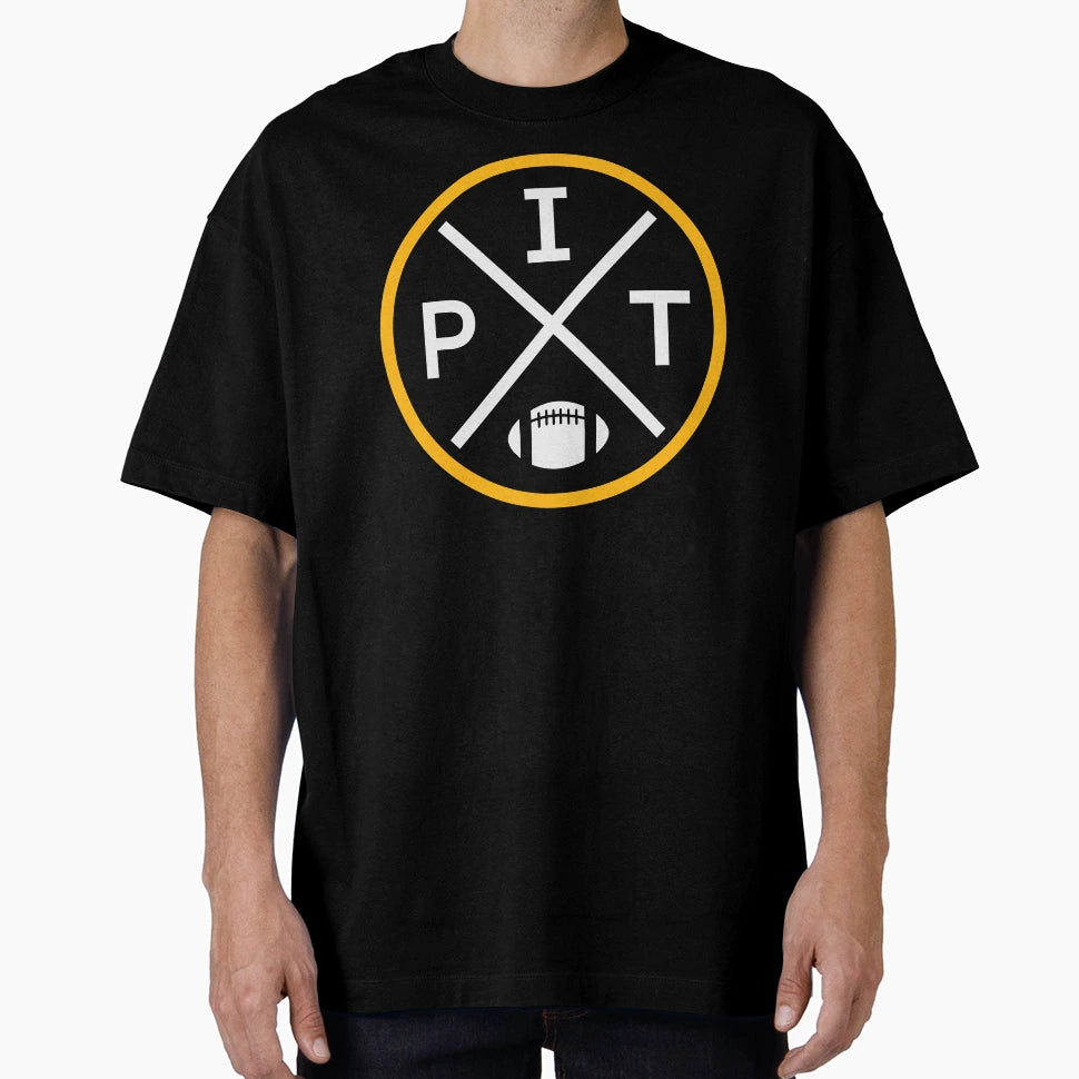 Pittsburgh Football Emblem Pit T-Shirt - Aesthetic Graphic Unisex - T-Shirt, Sweatshirt, Hoodie
