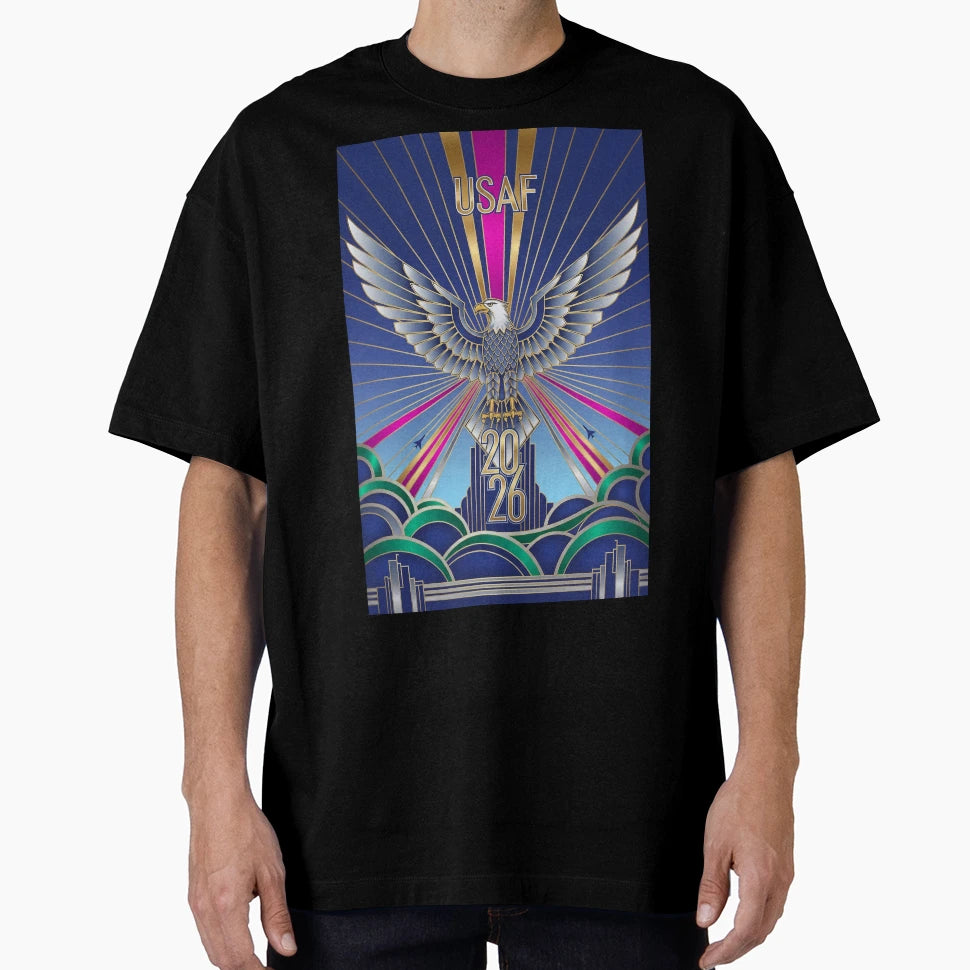 Usaf Art Deco New Year T-Shirt - Aesthetic Graphic for Adults - T-Shirt, Sweatshirt, Hoodie