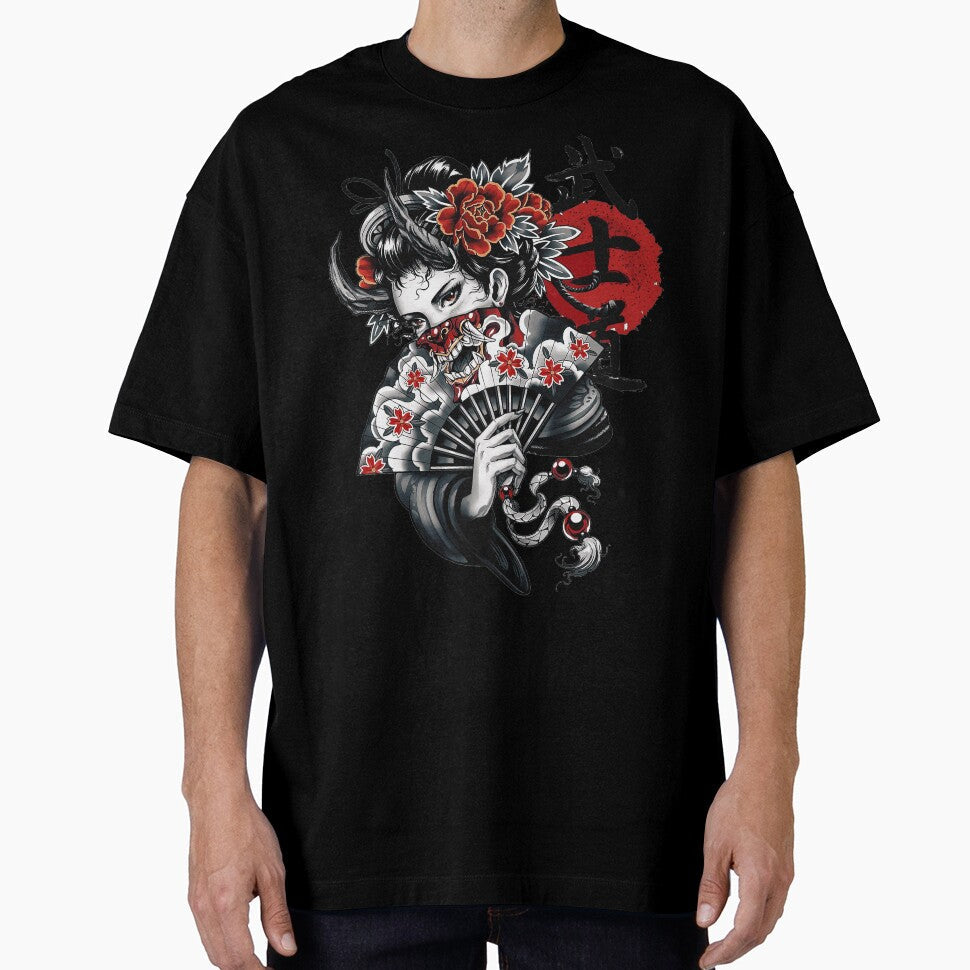 Japanese Geisha Girl Vaporwave Cyberpunk Popart Urban - Adult & Kids T-Shirts, Sweatshirts & Hoodies apparel design preview 1