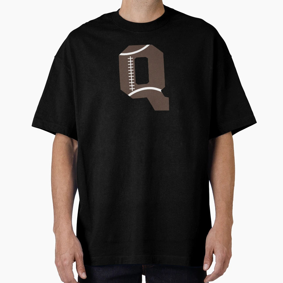 Personalized Football Initial Q T-Shirt - Custom Art Print Unisex - T-Shirt, Sweatshirt, Hoodie