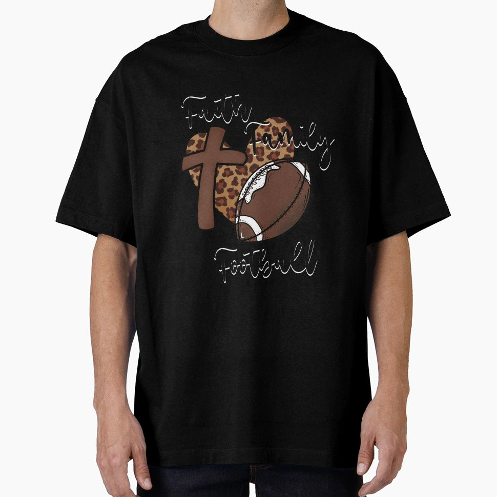 Faith Family Football T-Shirt - Custom Art Print for Adults - T-Shirt, Sweatshirt, Hoodie