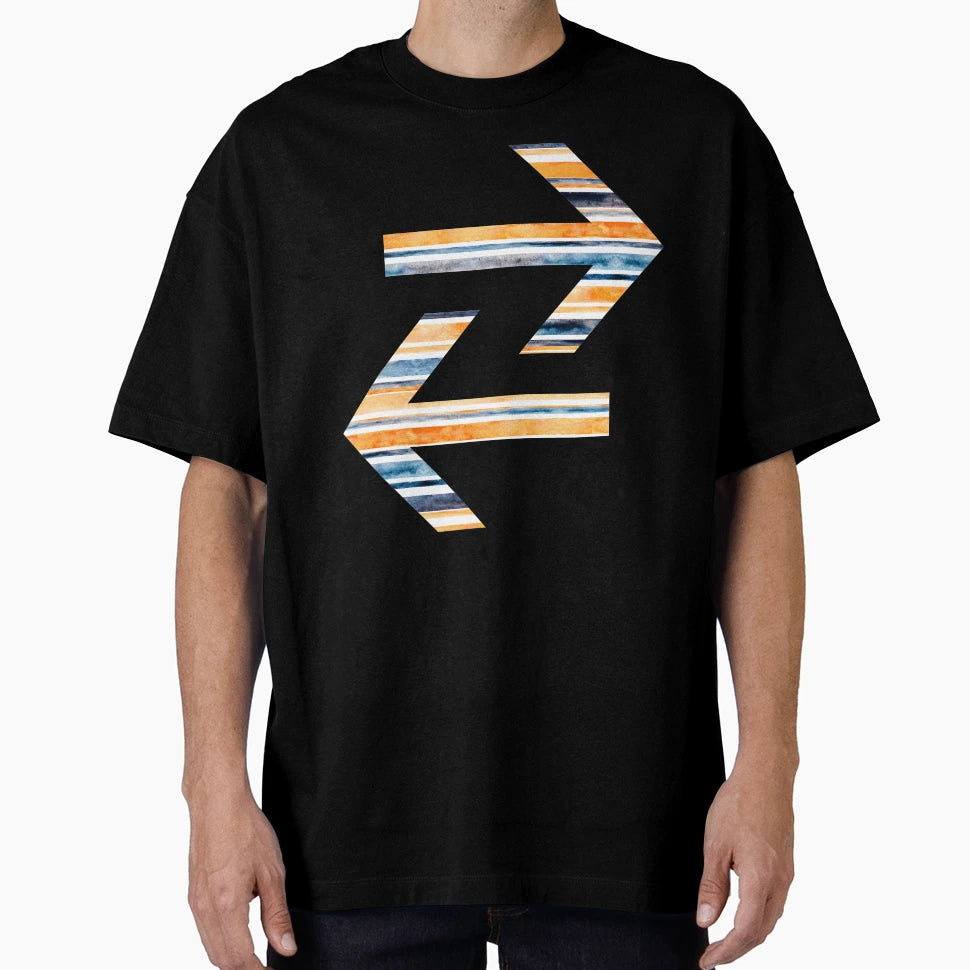 Watercolor Stripes Orange Navy T-Shirt - Casual Everyday Wear for Adults - T-Shirt, Sweatshirt, Hoodie