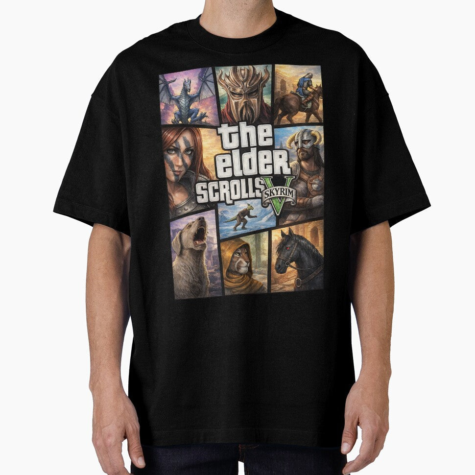 Skyrim Meets Gta Fan Art by My Artprintz - Adult & Kids T-Shirts, Sweatshirts & Hoodies apparel design preview 1