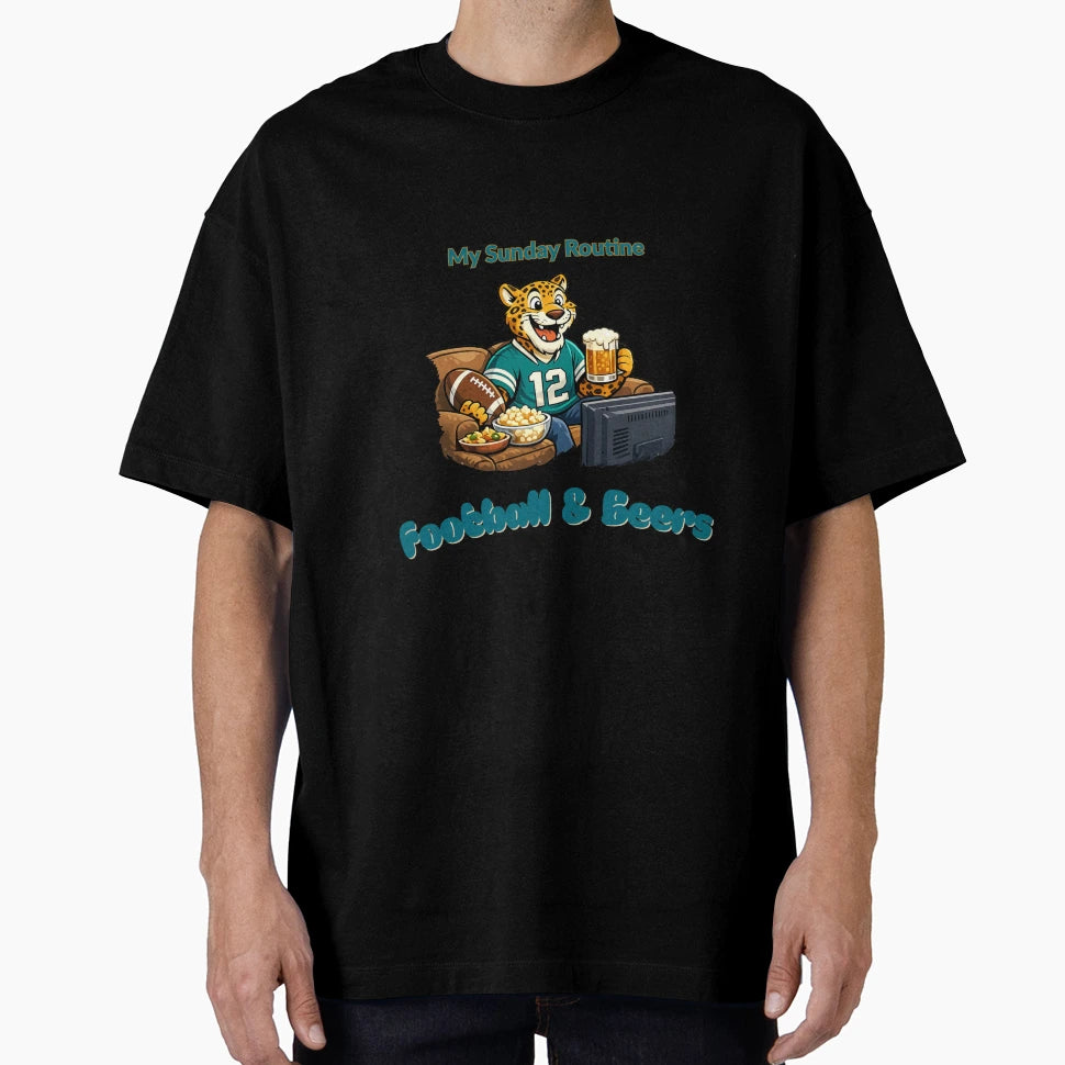 Jacksonville Jaguars Sunday Routine T-Shirt - Custom Art Print for Adults - T-Shirt, Sweatshirt, Hoodie