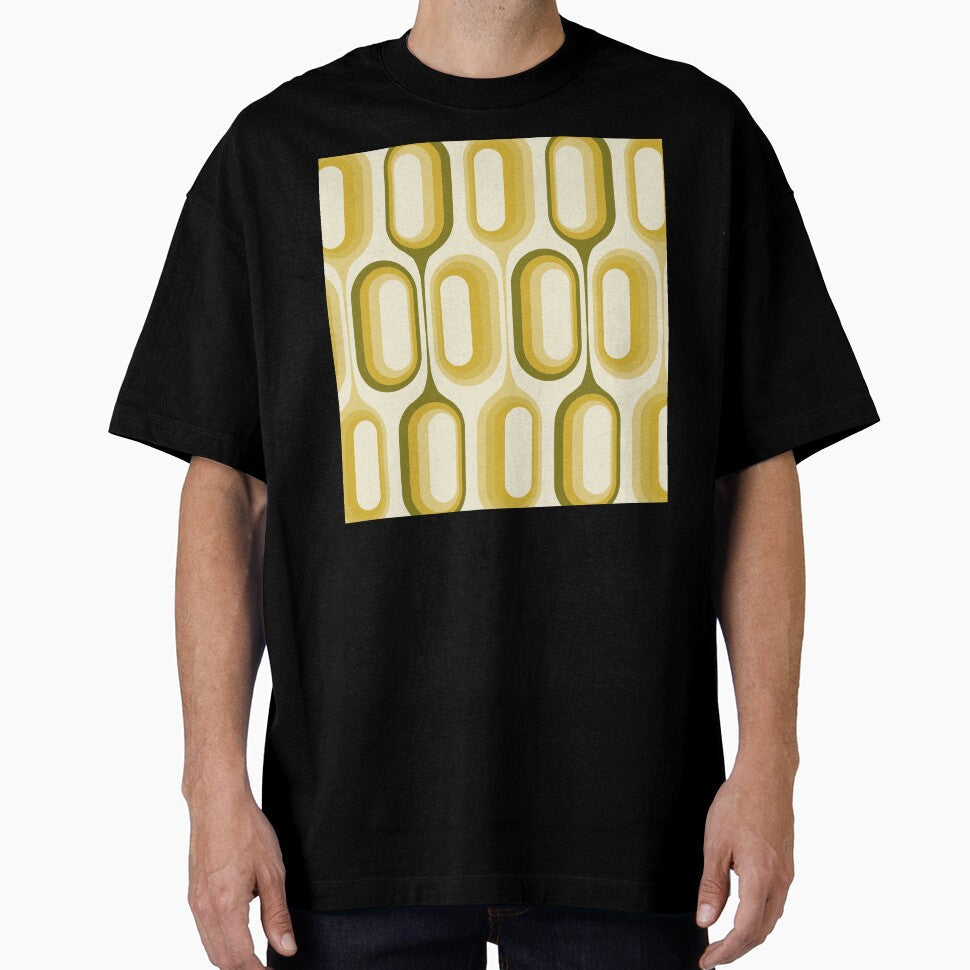 Mid Century Modern Retro 70s Beige, Olive Green and - Adult & Kids T-Shirts, Sweatshirts & Hoodies apparel design preview 1