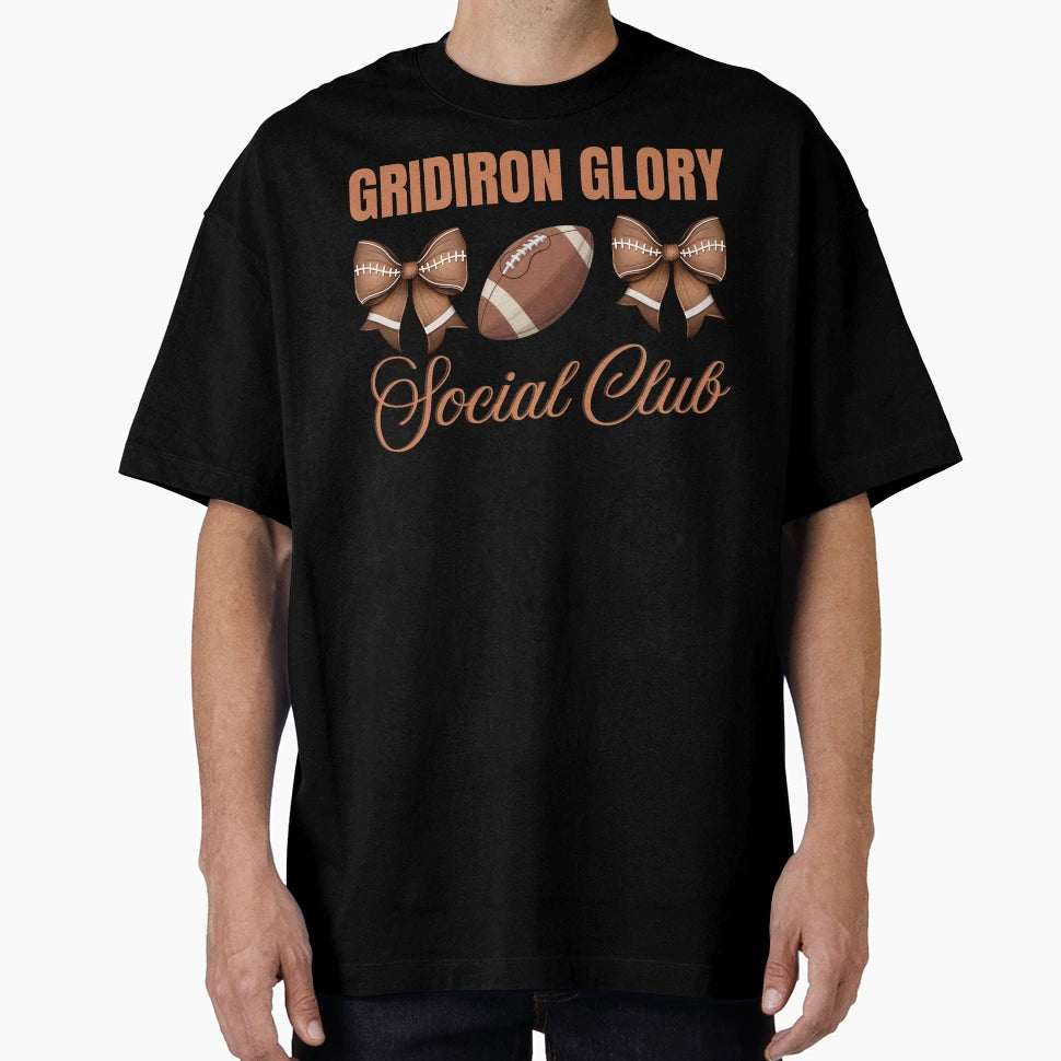 Gridiron Glory Social Club Football T-Shirt - Minimalist Print Men Women - T-Shirt, Sweatshirt, Hoodie