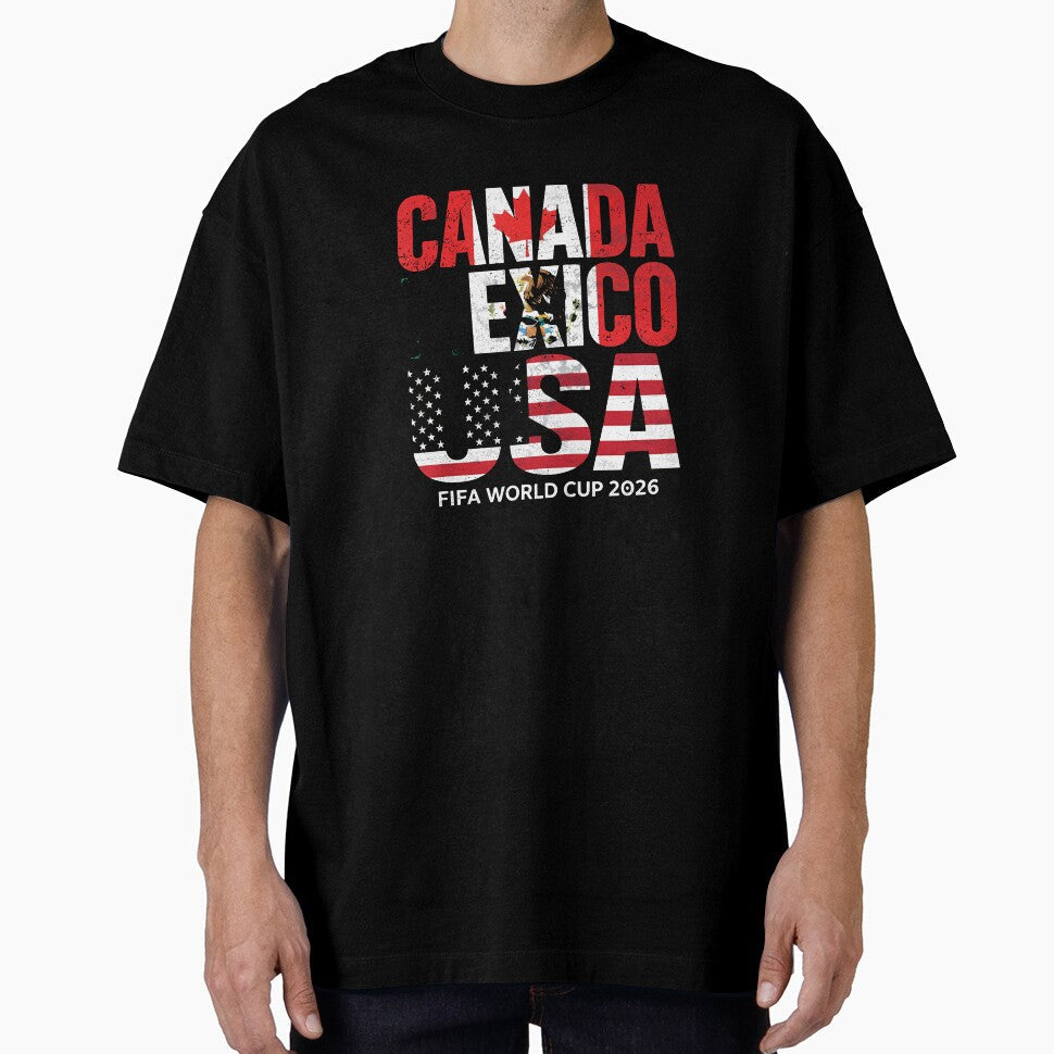 United 2026 World Cup Canada, Mexico, USA Flags - Adult & Kids T-Shirts, Sweatshirts & Hoodies apparel design preview 1