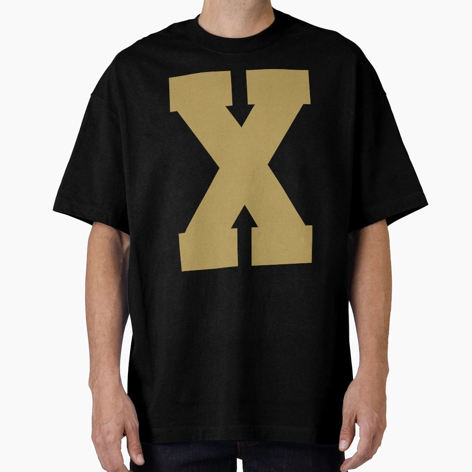 Alphabet Gold X Sports Letter X T-Shirt - Trendy Graphic Men Women - T-Shirt, Sweatshirt, Hoodie