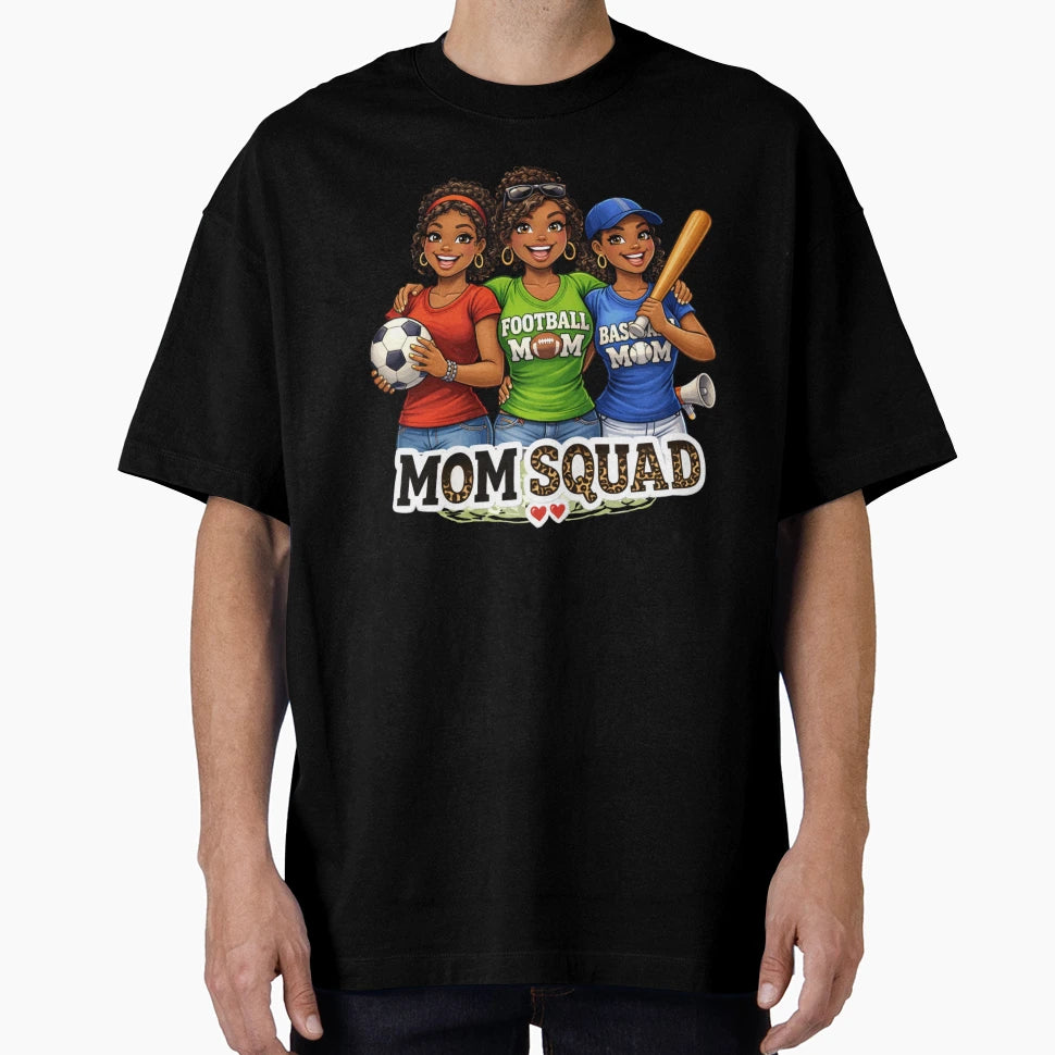Mom Squad Sports Soccer Football T-Shirt - Unique Graphic for Adults - T-Shirt, Sweatshirt, Hoodie