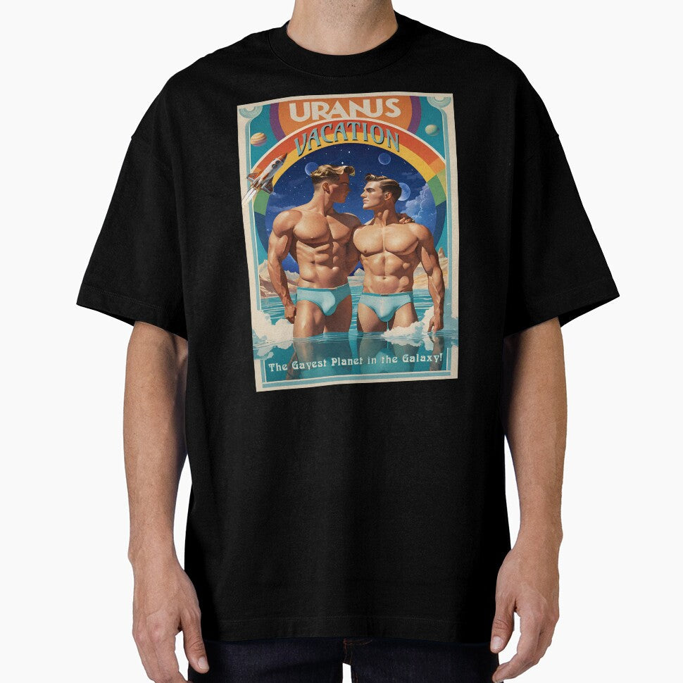 Uranus Vacation Art Nouveau Travel Poster by Live Out - Adult & Kids T-Shirts, Sweatshirts & Hoodies apparel design preview 1