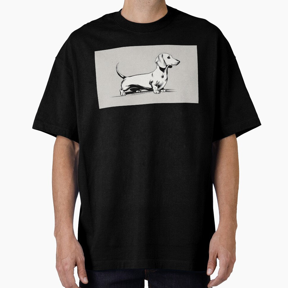 Dachshund stands on a plain surface by anytka - Adult & Kids T-Shirts, Sweatshirts & Hoodies apparel design preview 1