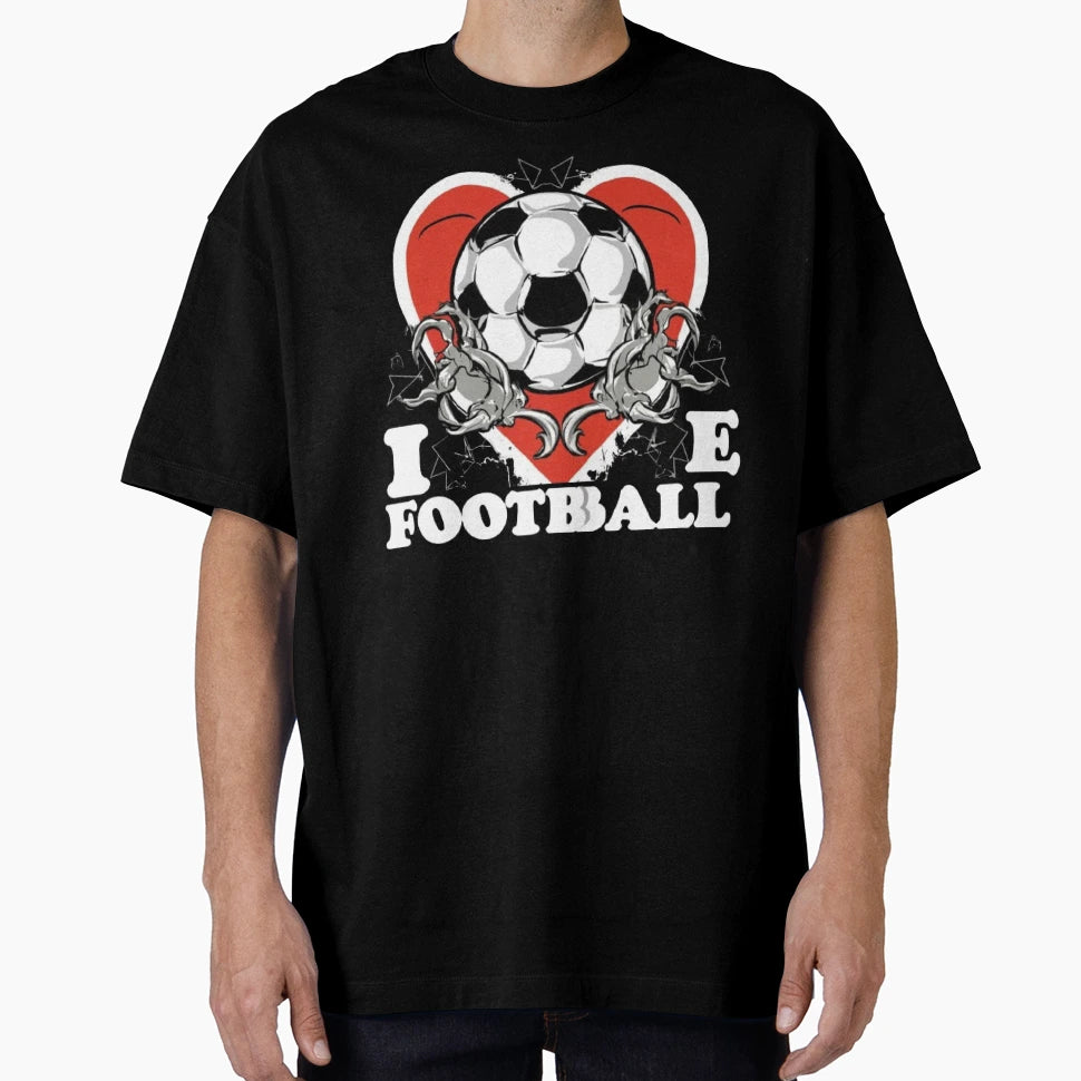 I Love Football T-Shirt - Trendy Graphic for Adults - T-Shirt, Sweatshirt, Hoodie