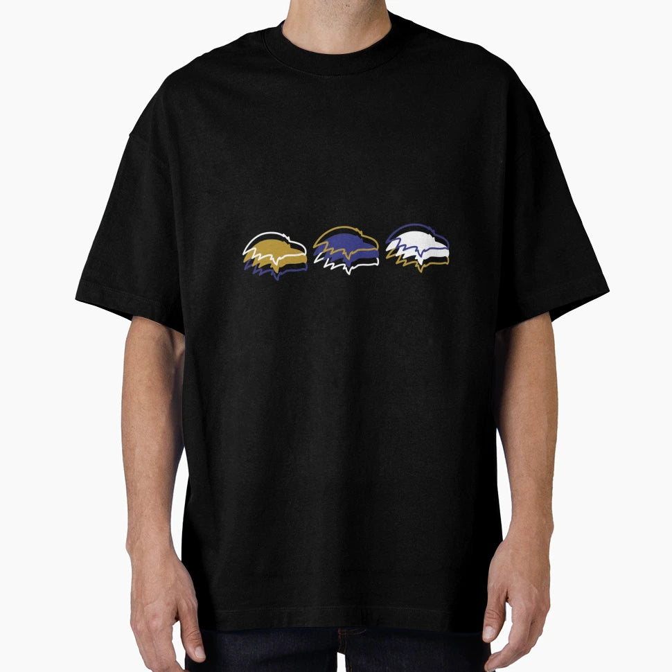 Baltimore Ravens Pattern Black T-Shirt - Casual Everyday Wear Unisex - T-Shirt, Sweatshirt, Hoodie