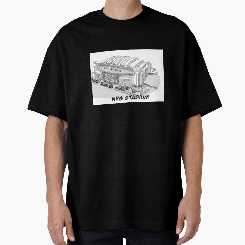 Drawing Sketching Nrg Stadium Texas T-Shirt - Custom Art Print Men Women - T-Shirt, Sweatshirt, Hoodie
