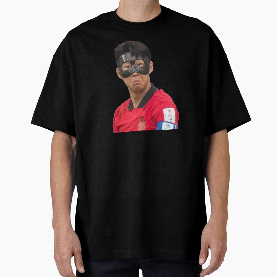 Heung Min Son Mask T-Shirt - Novelty Apparel for Adults - T-Shirt, Sweatshirt, Hoodie