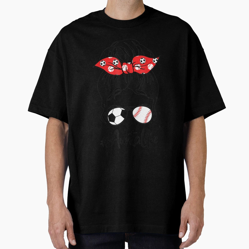 Classy Aunta Life Soccer Messy Bun T-Shirt - Trendy Graphic Unisex - T-Shirt, Sweatshirt, Hoodie