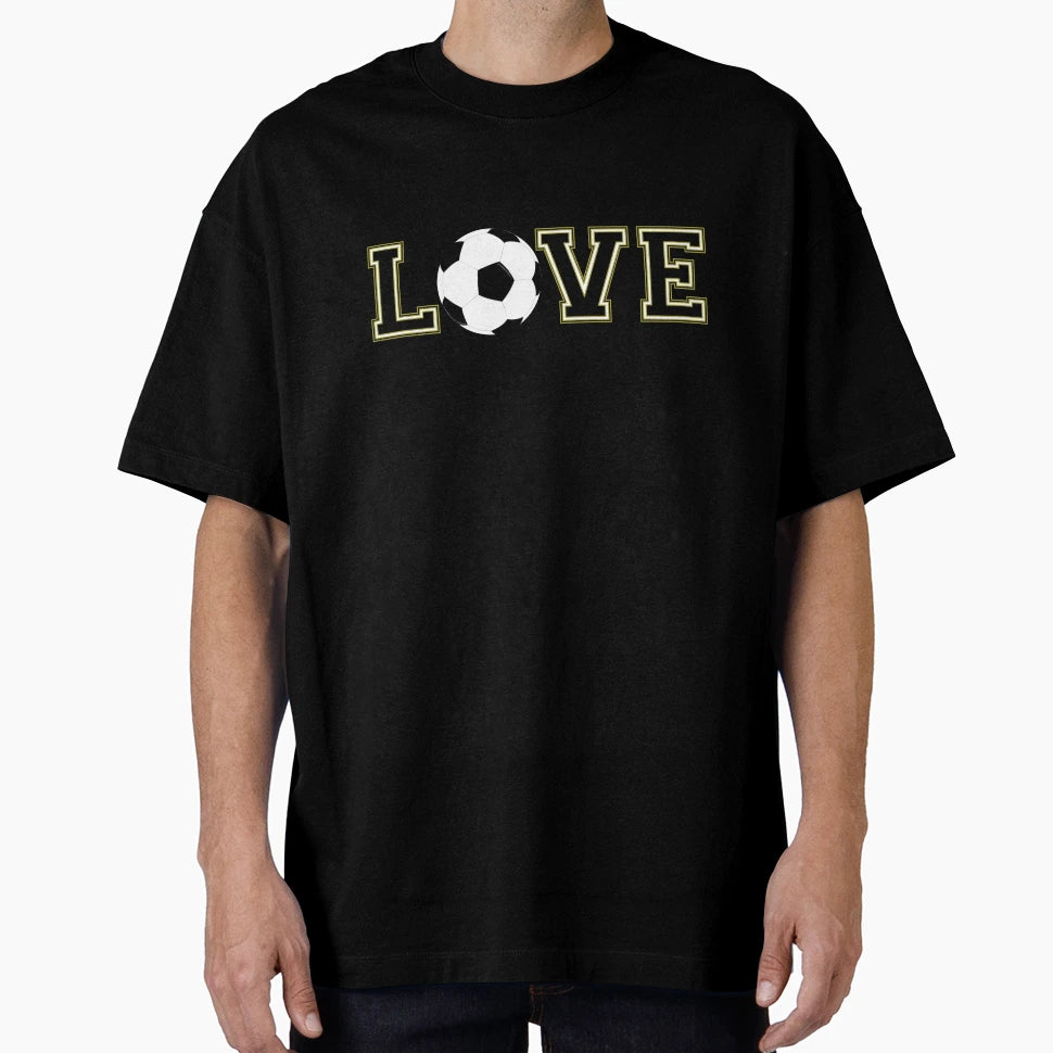 Love Soccer Football Varsity T-Shirt - Minimalist Print for Adults - T-Shirt, Sweatshirt, Hoodie