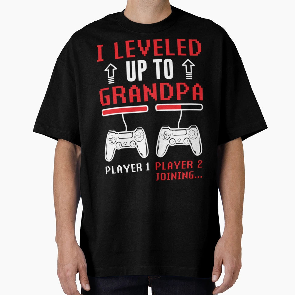 Leveled Up To Grandpa Promoted To Grandpa T-Shirt - Minimalist Print Unisex - T-Shirt, Sweatshirt, Hoodie