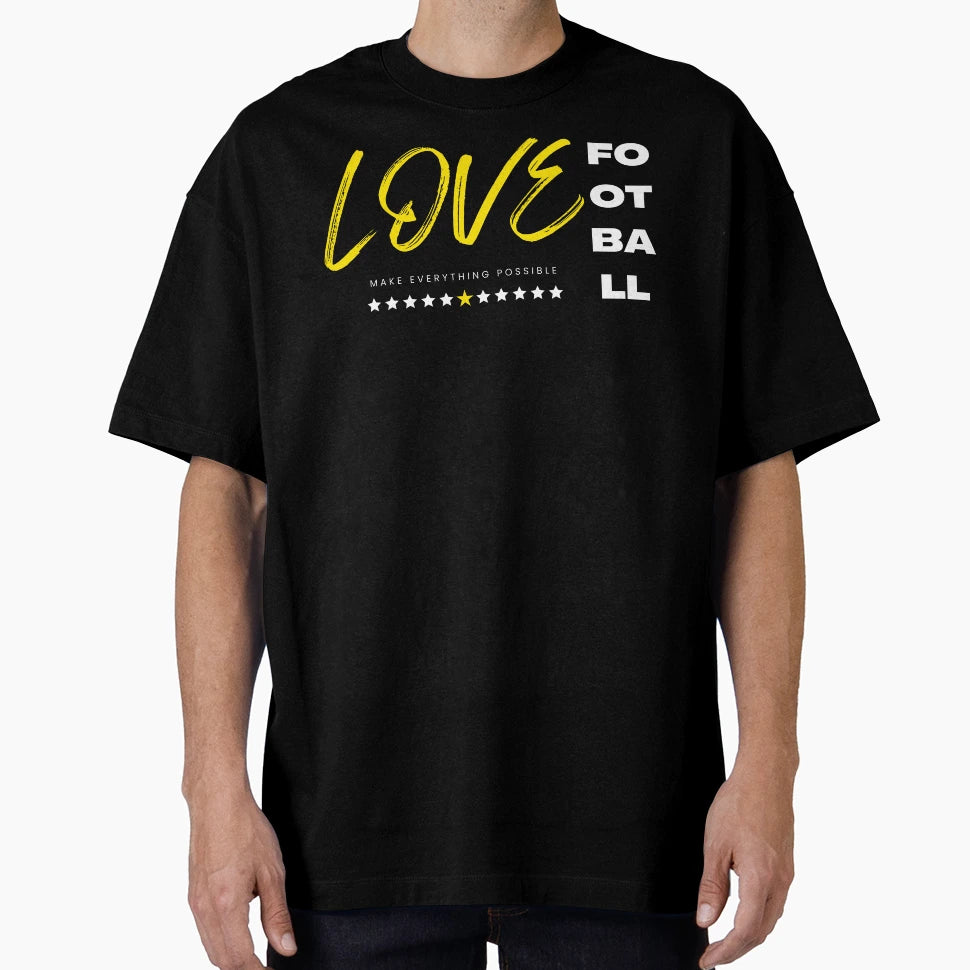 Love Football Yellow T-Shirt - Casual Everyday Wear for Adults - T-Shirt, Sweatshirt, Hoodie