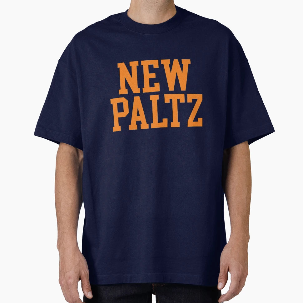New Paltz Varsity Font Curved T-Shirt - Graphic Print Unisex - T-Shirt, Sweatshirt, Hoodie
