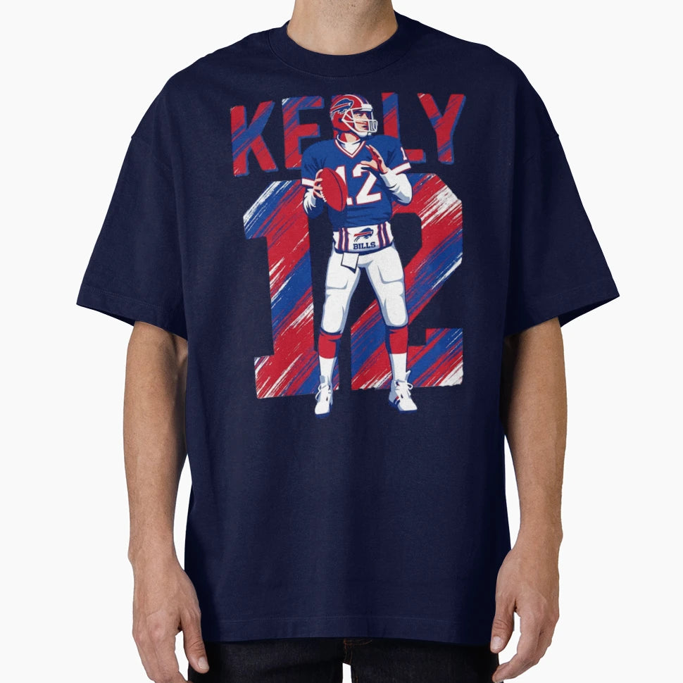 Jim Kelly 12 Buffalo Football Legend T-Shirt - Minimalist Print Men Women - T-Shirt, Sweatshirt, Hoodie