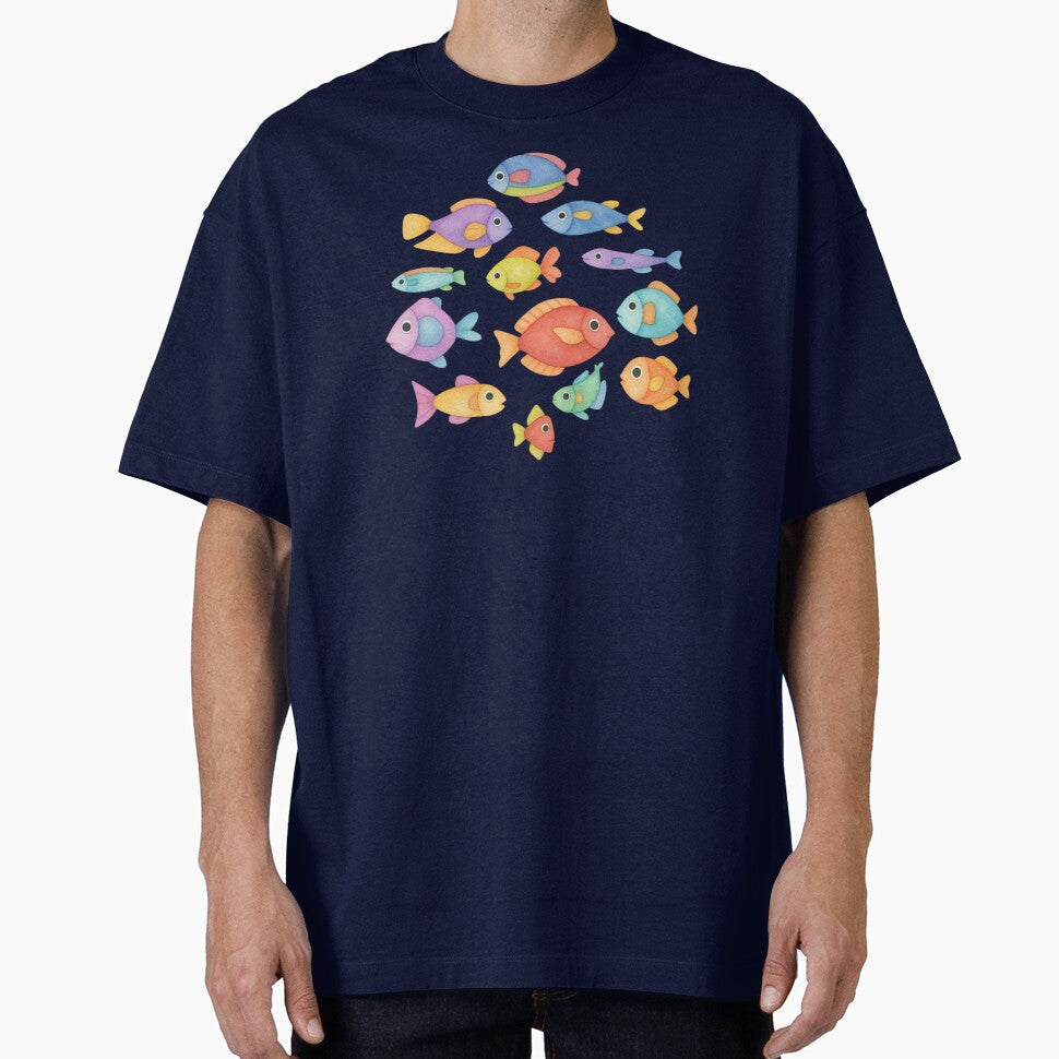 Cute Watercolor Fish by Unhinged Heather - Adult & Kids T-Shirts, Sweatshirts & Hoodies apparel design preview 1