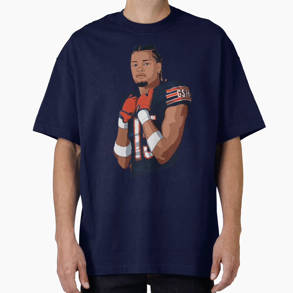 Rome Odunze 15 Wr Bears Sketch T-Shirt - Streetwear Style for Adults - T-Shirt, Sweatshirt, Hoodie