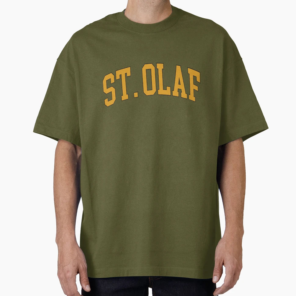 St Olaf Varisty Font Curved T-Shirt - Aesthetic Graphic Unisex - T-Shirt, Sweatshirt, Hoodie