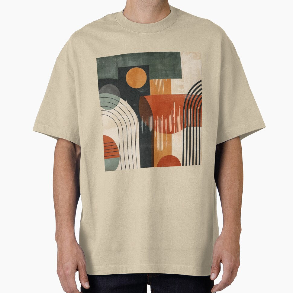 Mid-Century Modern Abstract Vintage Earth Tone Arches - Adult & Kids T-Shirts, Sweatshirts & Hoodies apparel design preview 1