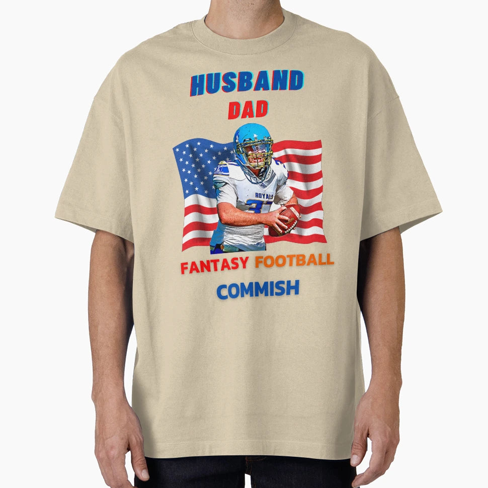 Husband Dad Fantasy Football T-Shirt - Fun Novelty Design for Adults - T-Shirt, Sweatshirt, Hoodie