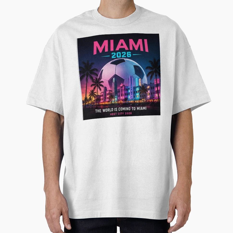 Miami 2026 Soccer Host City Neon T-Shirt - Casual Everyday Wear for Adults - T-Shirt, Sweatshirt, Hoodie