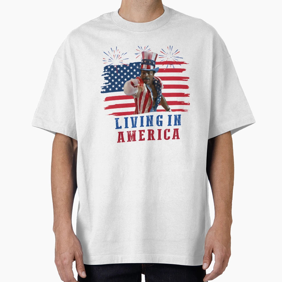Apollo Creed Living America T-Shirt - Aesthetic Graphic for Adults - T-Shirt, Sweatshirt, Hoodie