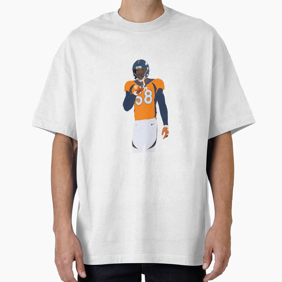 Von Miller Denver Broncos Art T-Shirt - Aesthetic Graphic Unisex - T-Shirt, Sweatshirt, Hoodie