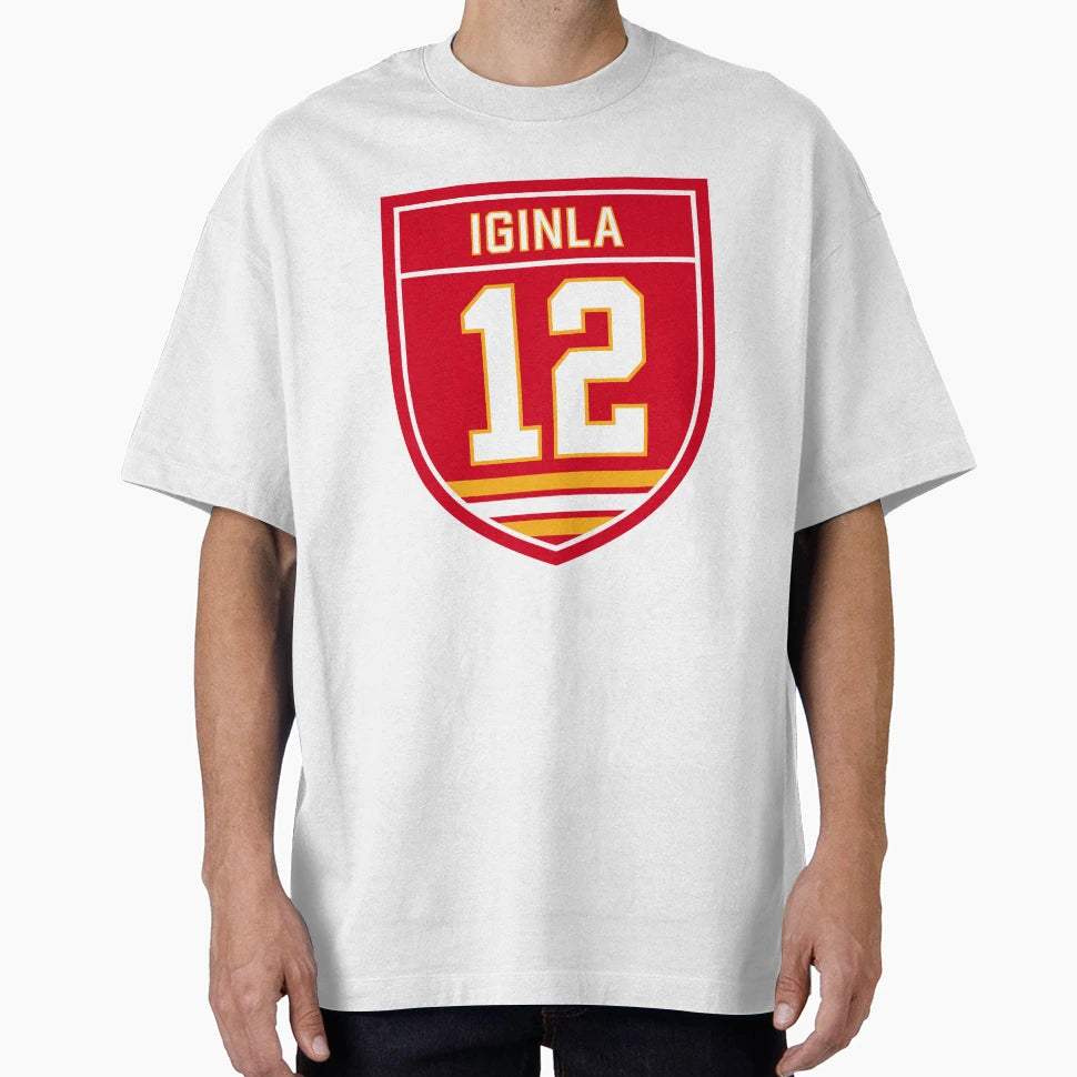 Jarome Iginla Calgary 12 Emblem T-Shirt - Minimalist Print Men Women - T-Shirt, Sweatshirt, Hoodie