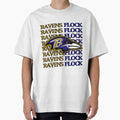 Baltimore Ravens Head Ravens Flock T-Shirt - Graphic Print Unisex - T-Shirt, Sweatshirt, Hoodie