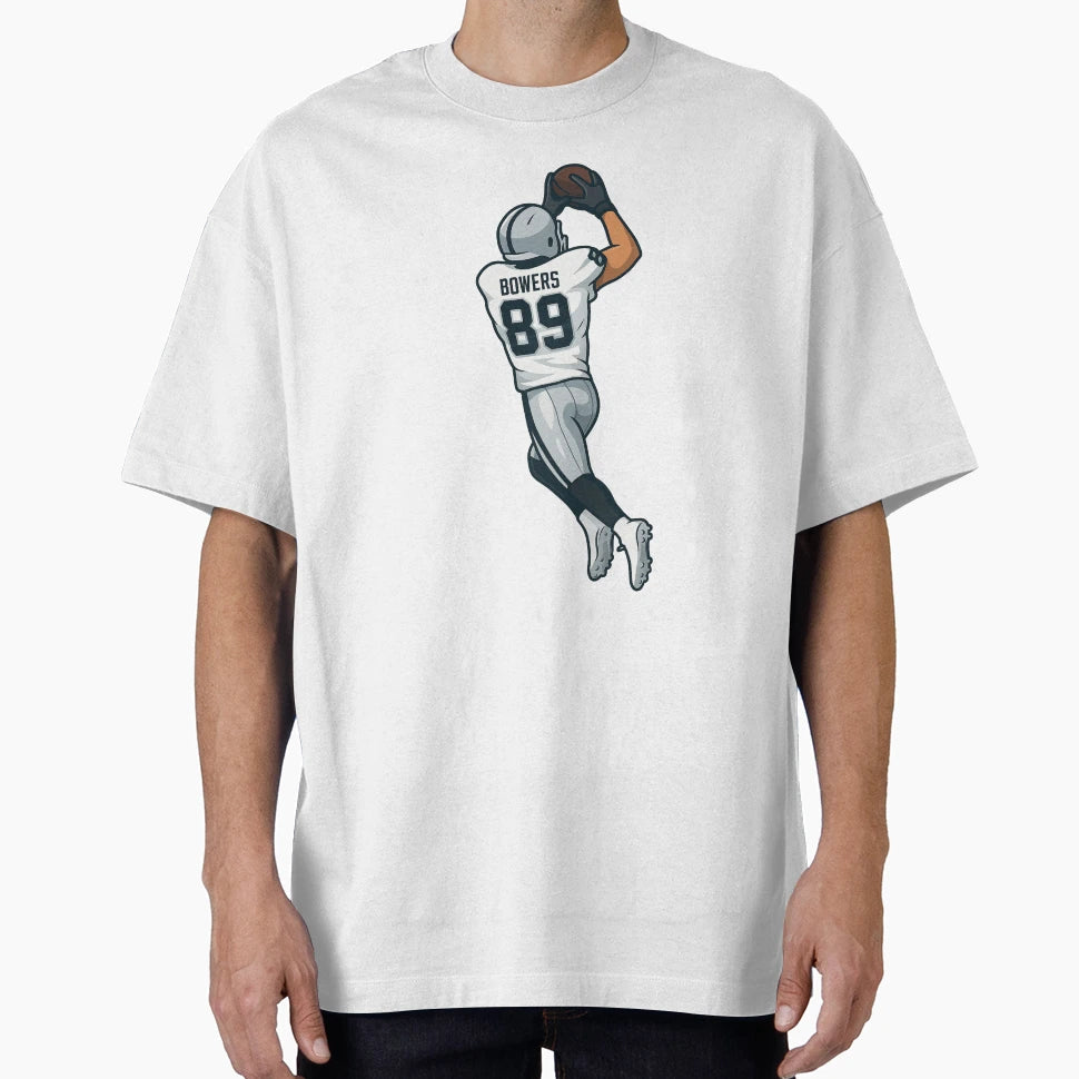 Brock Bowers Leaping Catch T-Shirt - Minimalist Print for Adults - T-Shirt, Sweatshirt, Hoodie