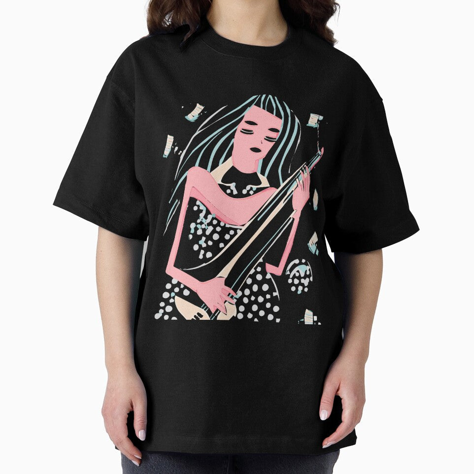 "The Passionate Woman with Guitar" by FunnyShopGirl - Adult & Kids T-Shirts, Sweatshirts & Hoodies apparel design preview 2