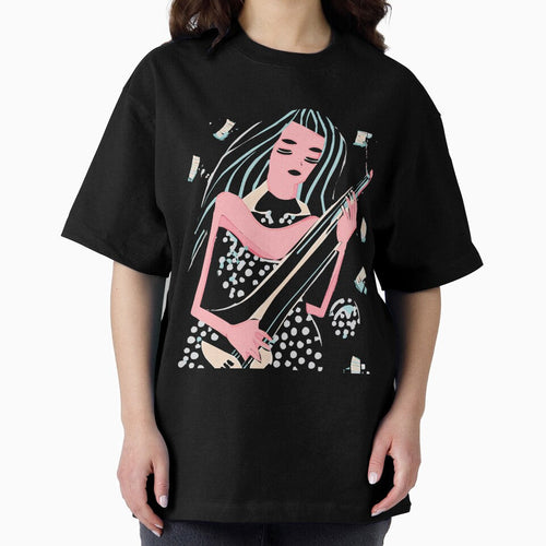 "The Passionate Woman with Guitar" by FunnyShopGirl - Adult & Kids T-Shirts, Sweatshirts & Hoodies apparel design preview 2