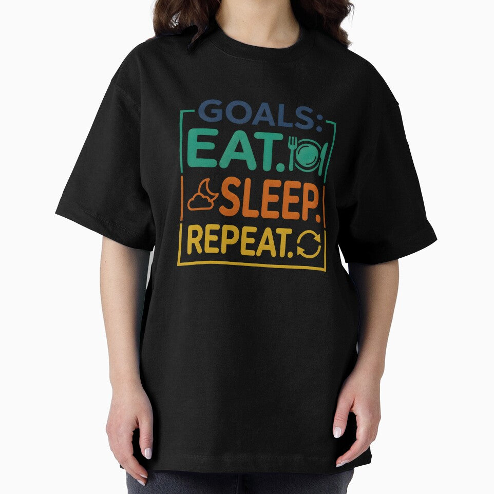 Motivational art, sleep lover, repeating phrases, eat - Adult & Kids T-Shirts, Sweatshirts & Hoodies apparel design preview 2