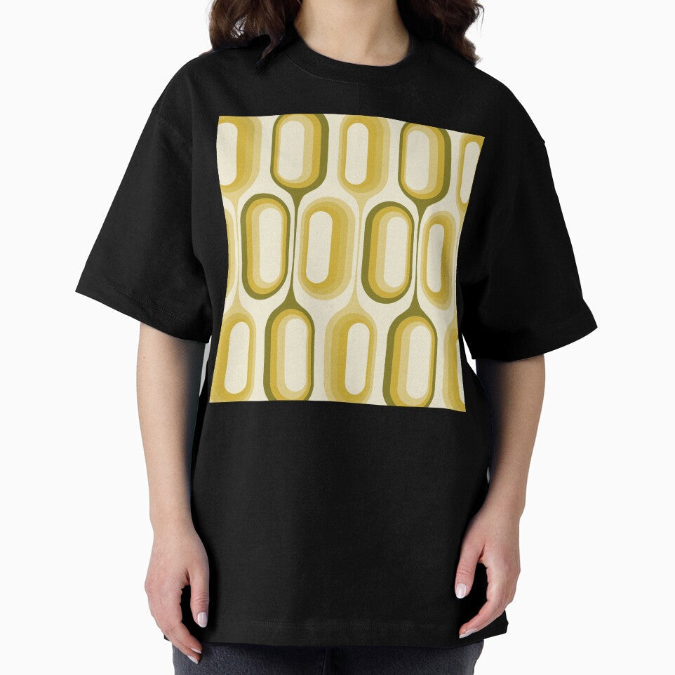 Mid Century Modern Retro 70s Beige, Olive Green and - Adult & Kids T-Shirts, Sweatshirts & Hoodies apparel design preview 2