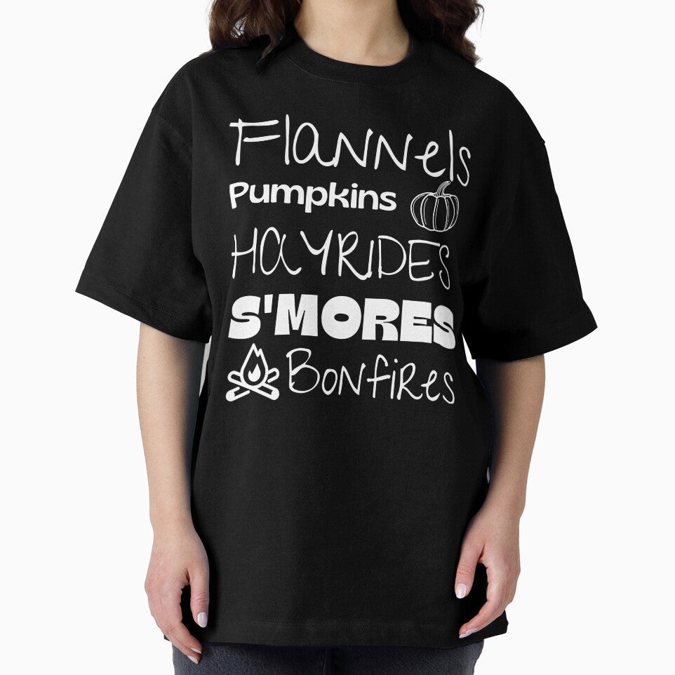 Flannels Pumpkins Hay Rides S'mores and Bonfires by - Adult & Kids T-Shirts, Sweatshirts & Hoodies apparel design preview 2