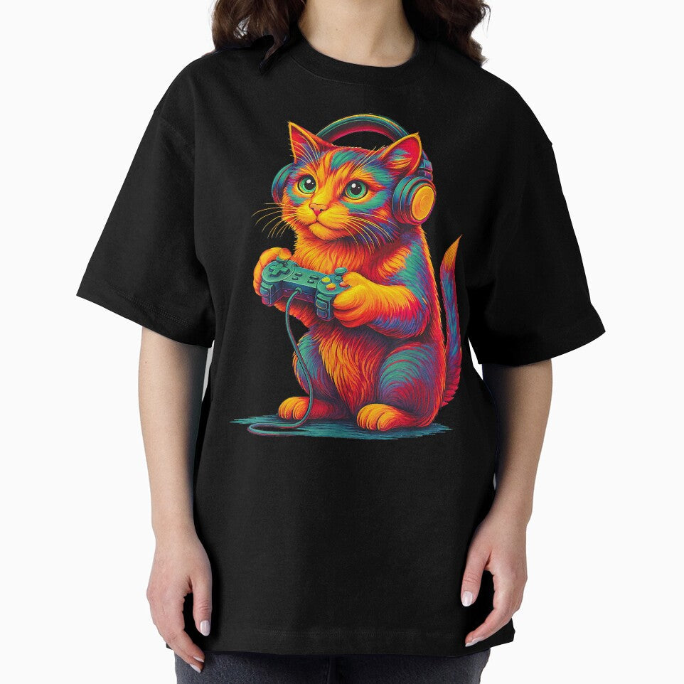 Gamer Cat Video Games Boys Teen Men Girls Funny Gift - Adult & Kids T-Shirts, Sweatshirts & Hoodies apparel design preview 2