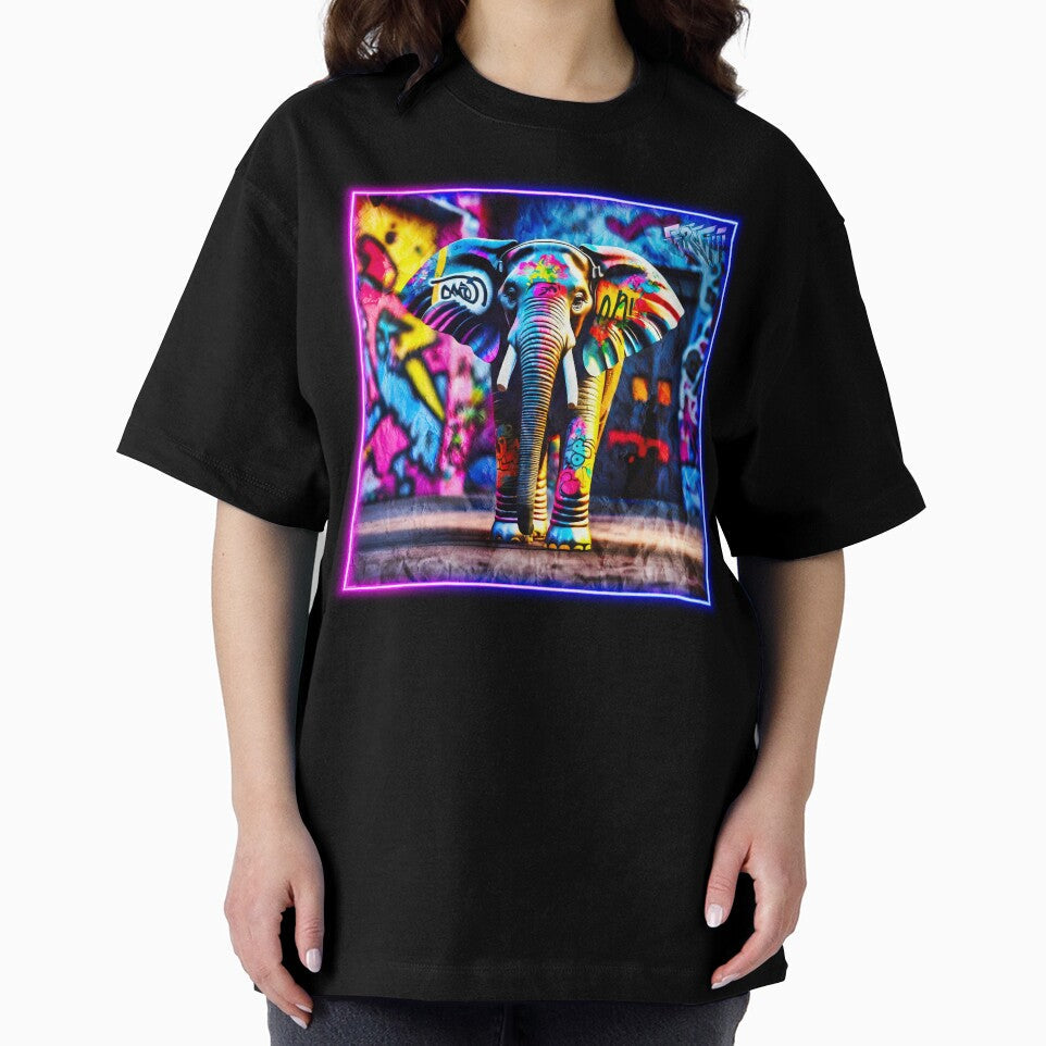 Graffiti style elephant by Drone- - Adult & Kids T-Shirts, Sweatshirts & Hoodies apparel design preview 2