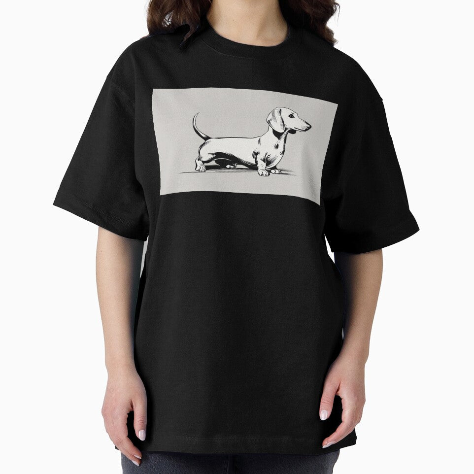 Dachshund stands on a plain surface by anytka - Adult & Kids T-Shirts, Sweatshirts & Hoodies apparel design preview 2
