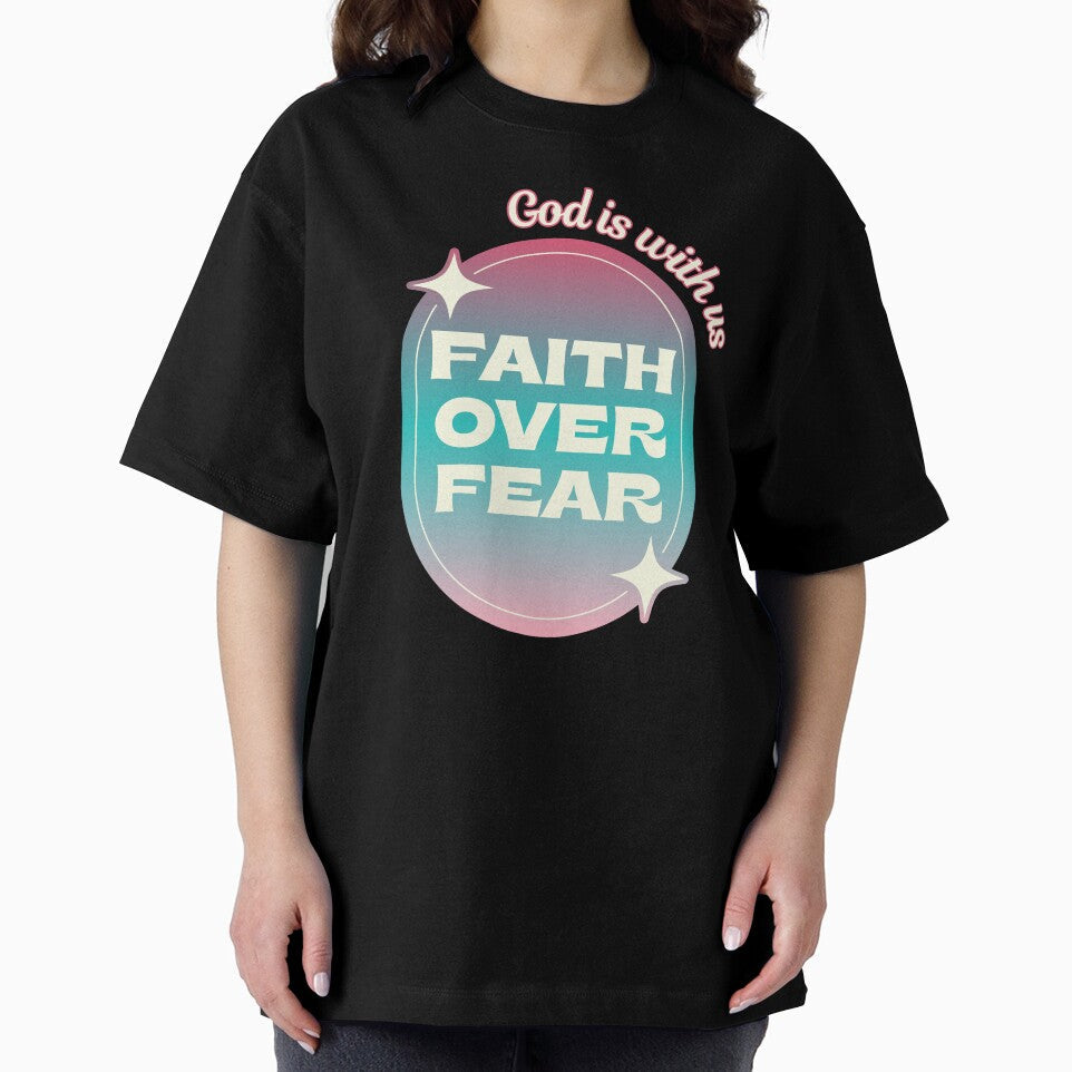 Faith Over Fear God Is With Us by ZerotwoStudio - Adult & Kids T-Shirts, Sweatshirts & Hoodies apparel design preview 2