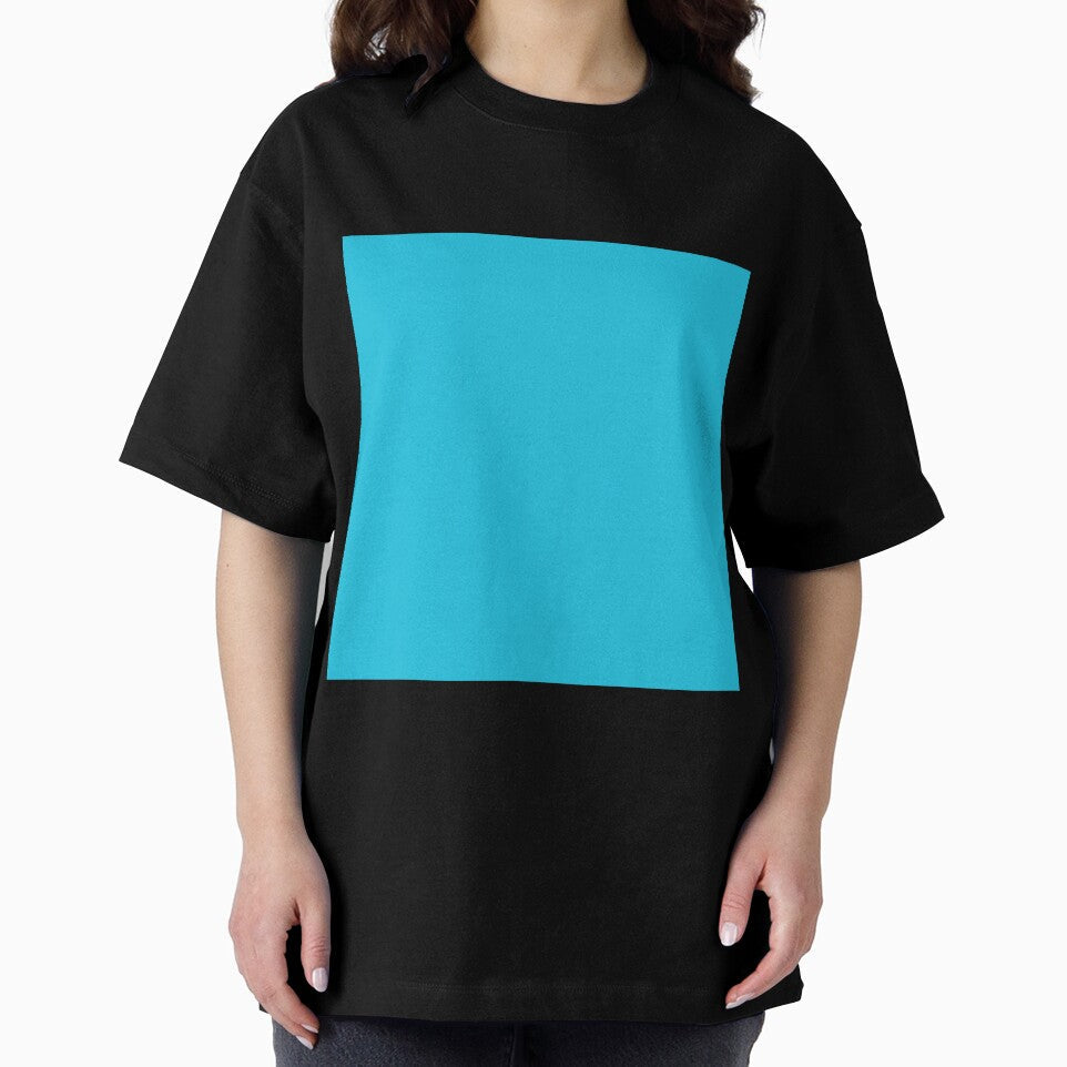 Plain Solid Color Cyan Blue 1 by mimihuang creations - Adult & Kids T-Shirts, Sweatshirts & Hoodies apparel design preview 2