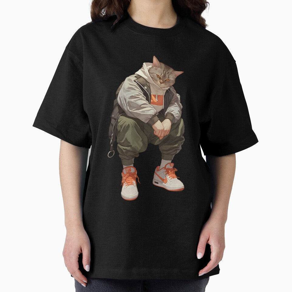 Streetwear Modern Cat by bapupa - Adult & Kids T-Shirts, Sweatshirts & Hoodies apparel design preview 2