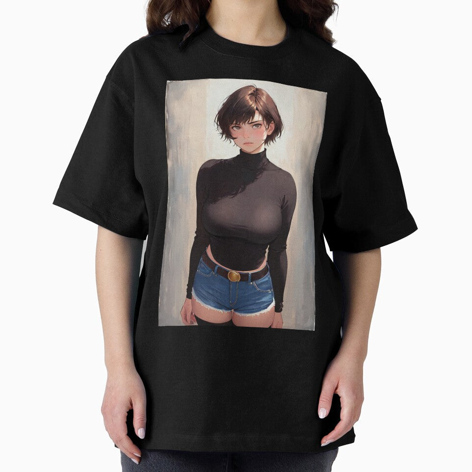 Anime girl with short hair by guardagris - Adult & Kids T-Shirts, Sweatshirts & Hoodies apparel design preview 2